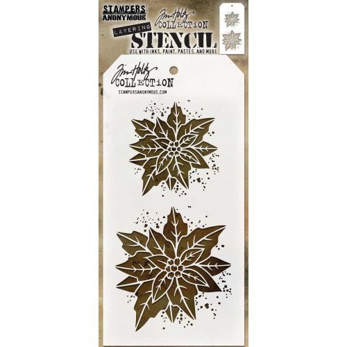 Tim Holtz Layered Stencil 4.125"X8.5" Poinsettia Due