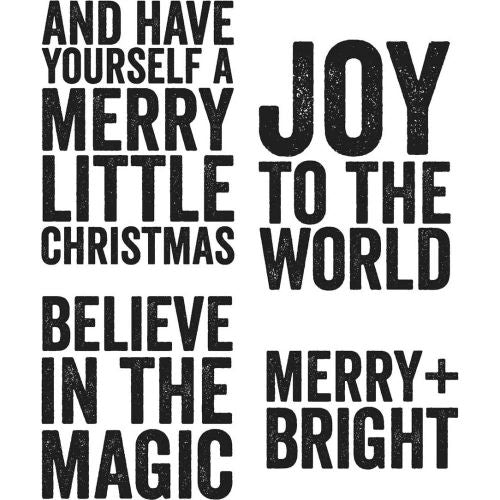 Tim Holtz Cling Stamps 7"X8.5" Bold Tidings #2