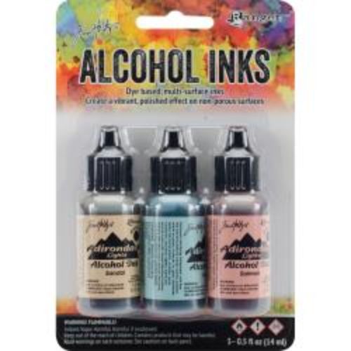 Tim Holtz Alcohol Ink .5oz 3/Pkg Lakeshore-Sandal/Aqua/Salmon - Krafters Cart