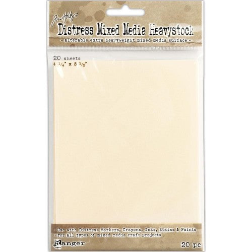 Tim Holtz Distress Heavystock 20/Pkg 4.25"X5.5"