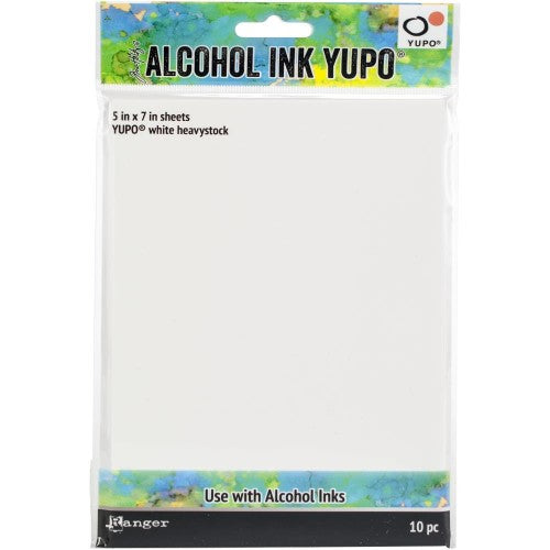 Tim Holtz Alcohol Ink White Yupo Paper 144lb 10/Pkg 5"X7"