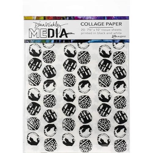 Dina Wakley Media Collage Tissue Paper 7.5"X10" 20/Pkg-Backgrounds
