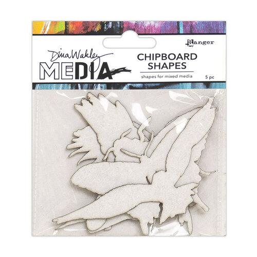 Dina Wakley MEdia Chipboard Shapes 5Pc - Flying, MDA69270