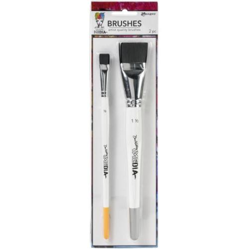 Dina Wakley Media Stiff Bristle Brushes 2/Pkg