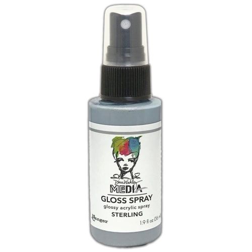 Dina Wakley Media Metallic Gloss Sprays 2oz Sterling