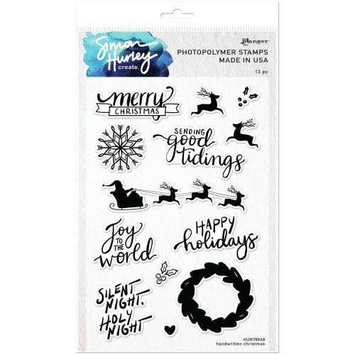 Simon Hurley create. Clear Stamps 6"X9" Handwritten Christmas