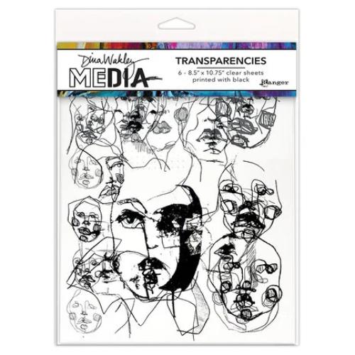 Dina Wakley MEdia Transparencies Abstract Portraits Set 1 (6pcs) (MDA80534) - Postage as per Actual