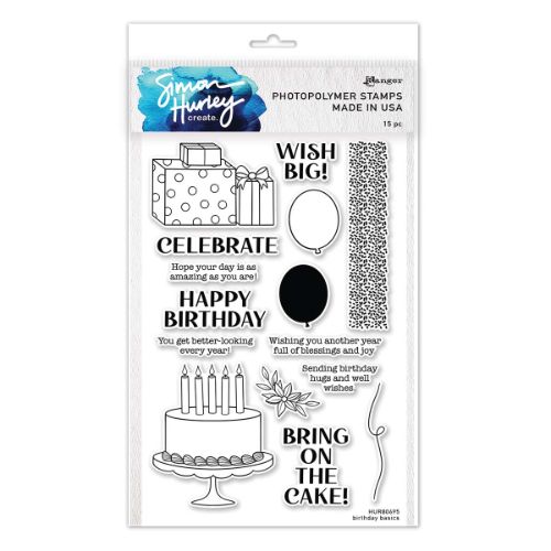 Ranger - Birthday Basics Clear Stamp Set by Simon Hurley create.