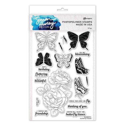 Ranger - Butterfly Kisses Clear Stamp Set by Simon Hurley create.