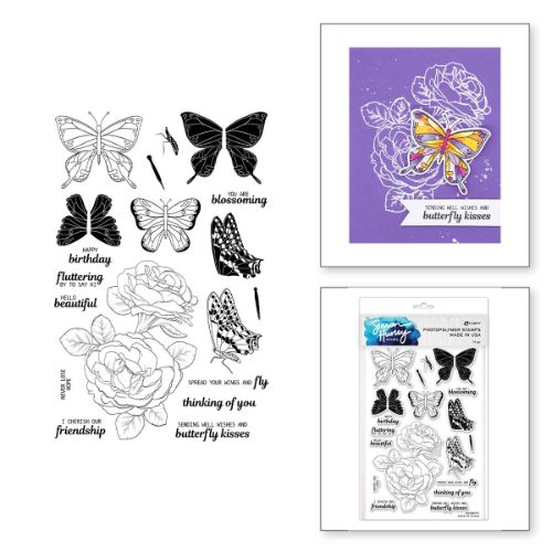 Ranger - Butterfly Kisses Clear Stamp Set by Simon Hurley create.