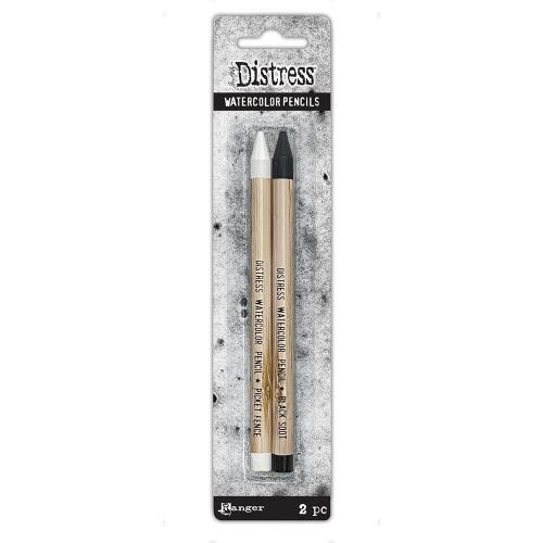 Tim Holtz Distress Watercolor Pencil 2/Pkg Picket Fence & Black Soot
