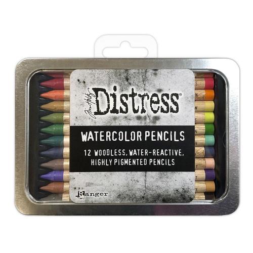 Tim Holtz Distress Watercolor Pencil 12/Pkg Set 4 - Postage as per Actual