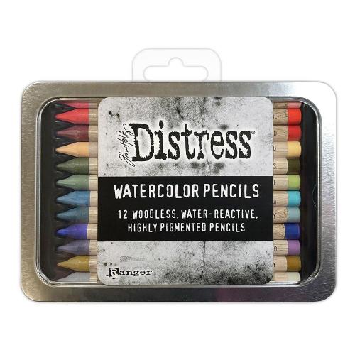 Tim Holtz Distress Watercolor Pencil 12/Pkg Set 6 - Postage as per Actual