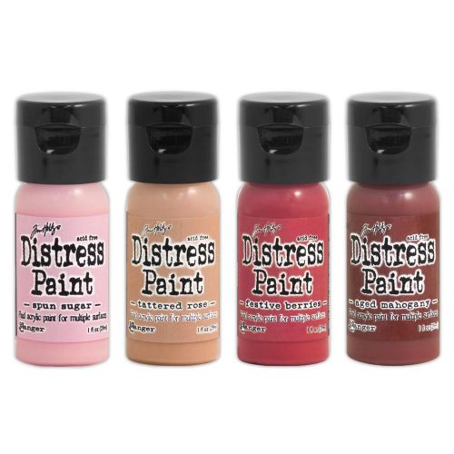 Tim Holtz Distress Paint W/Flip Top - Paint Kit #1 Four Assorted Colors