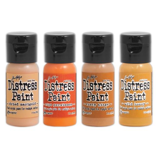 Tim Holtz Distress Paint W/Flip Top - Paint Kit #2 Four Assorted Colors