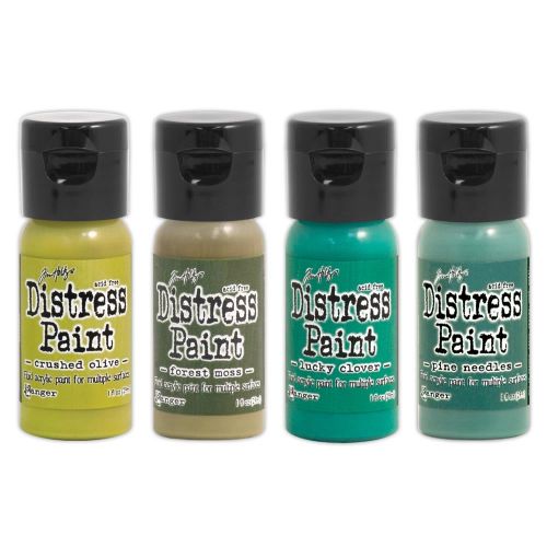 Tim Holtz Distress Paint W/Flip Top - Paint Kit #3 Four Assorted Colors