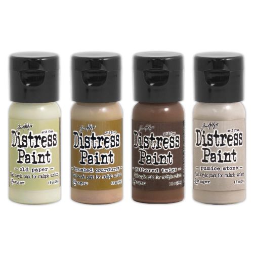 Tim Holtz Distress Paint W/Flip Top - Paint Kit #5 Four Assorted Colors