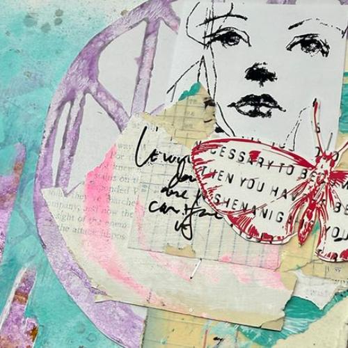 Dina Wakley MEdia Stencils 6"X6"-Groovy Coaster