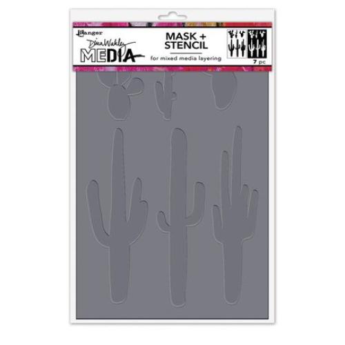 Dina Wakley MEdia Stencils 6"X9"-Cactus Masks