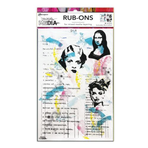 Dina Wakley Media Rub-ons - On Their Mind
