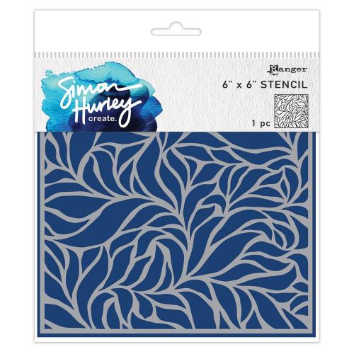 Simon Hurley create. Stencil 6"X6" Lush Leaves