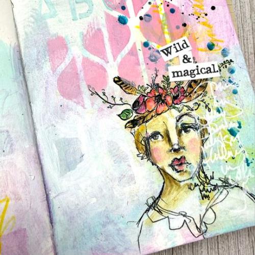 Dina Wakley Media Cling Stamps 6"X9"-Flower Crowns