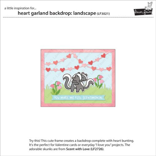 Lawn Fawn - Lawn Cuts - Heart Garland Backdrop: Landscape Dies