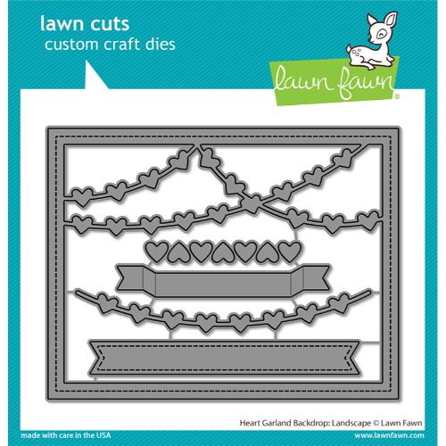 Lawn Fawn - Lawn Cuts - Heart Garland Backdrop: Landscape Dies