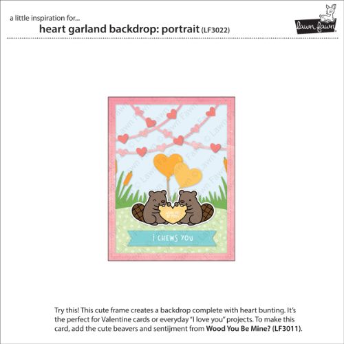 Lawn Fawn - Lawn Cuts - Heart Garland Backdrop: Portrait Dies