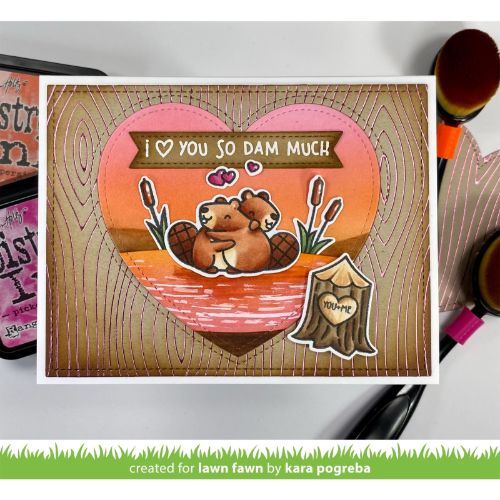 Lawn Fawn - Hot Foil Plates - Woodgrain Background Hot Foil Plates