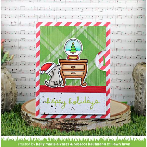 Lawn Fawn - Lawn Cuts - Reveal Wheel Little Snow Globe: Dog Add-On Dies