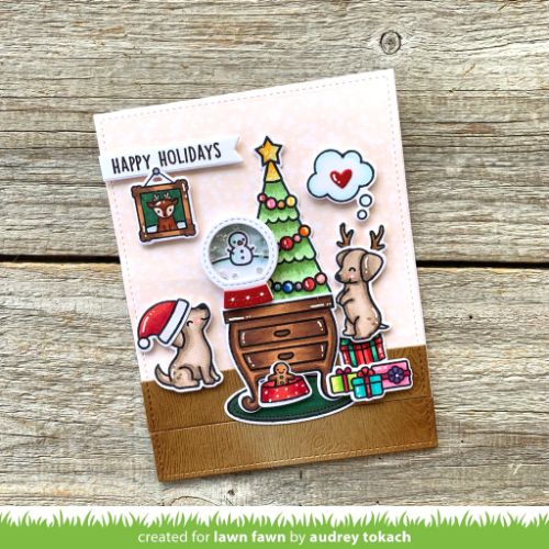 Lawn Fawn - Lawn Cuts - Reveal Wheel Little Snow Globe: Dog Add-On Dies
