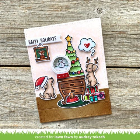 Lawn Fawn - Lawn Cuts - Reveal Wheel Little Snow Globe: Dog Add-On Dies