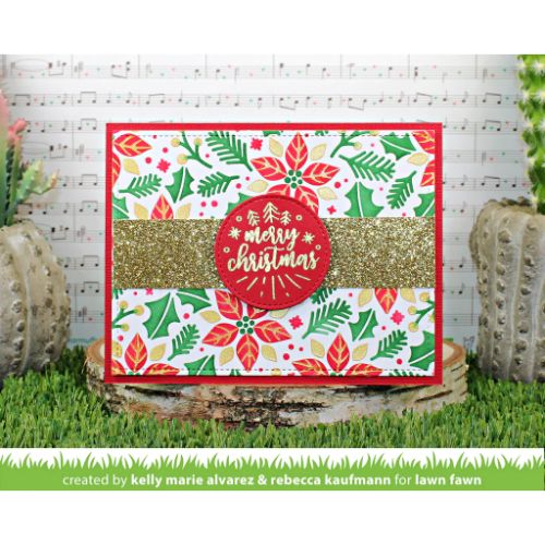 Lawn Fawn - Lawn Clippings - Poinsettia Background Stencils