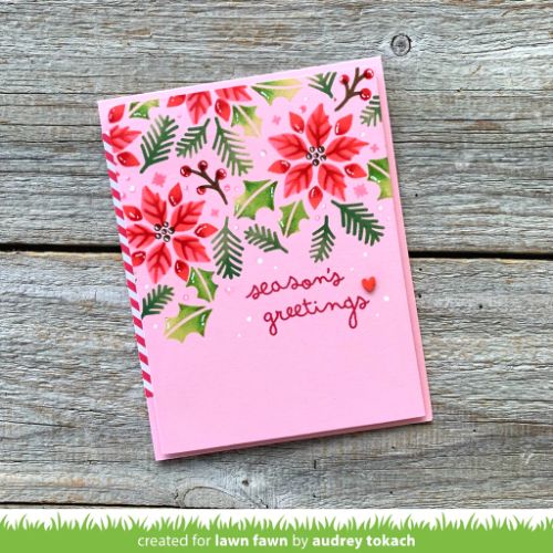 Lawn Fawn - Lawn Clippings - Poinsettia Background Stencils