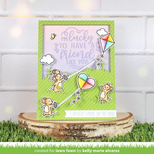 Lawn Fawn - Stamps - Give It a Whirl Messages: Friends
