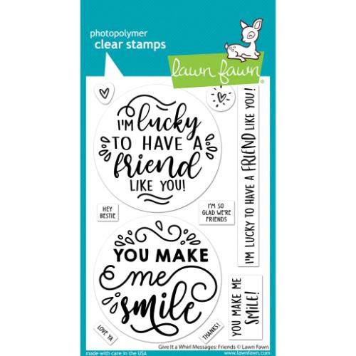 Lawn Fawn - Stamps - Give It a Whirl Messages: Friends