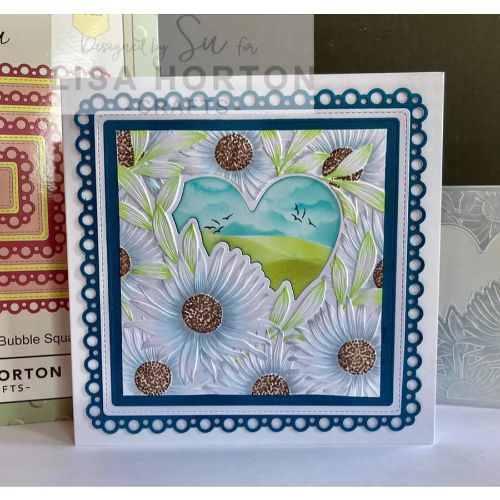 Lisa Horton Crafts 6x6 3D Embossing Folder - Heartfelt Daisies