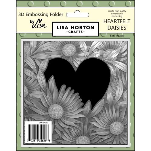 Lisa Horton Crafts 6x6 3D Embossing Folder - Heartfelt Daisies