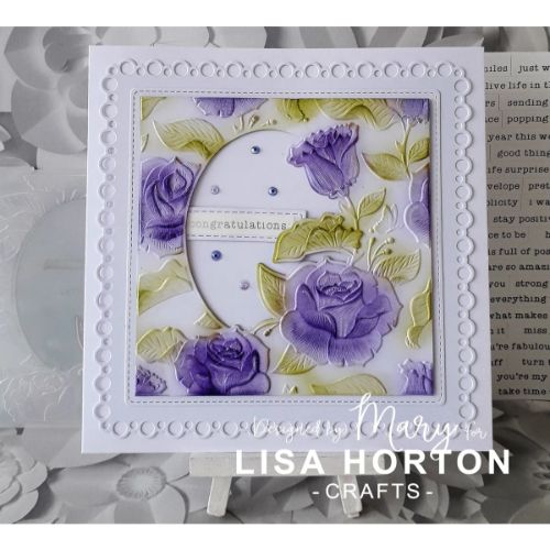 Lisa Horton Crafts 6x6 3D Embossing Folder - Shower Of Roses