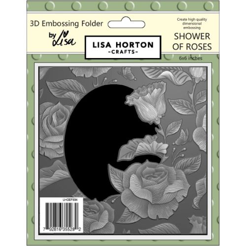 Lisa Horton Crafts 6x6 3D Embossing Folder - Shower Of Roses