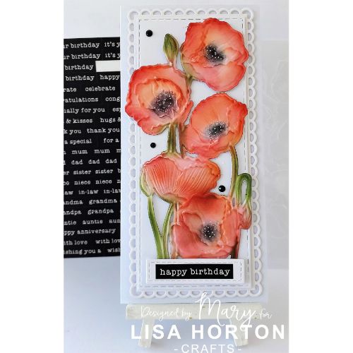 Lisa Horton Crafts Slimline 3D Embossing Folder & Die - Poppy Cluster