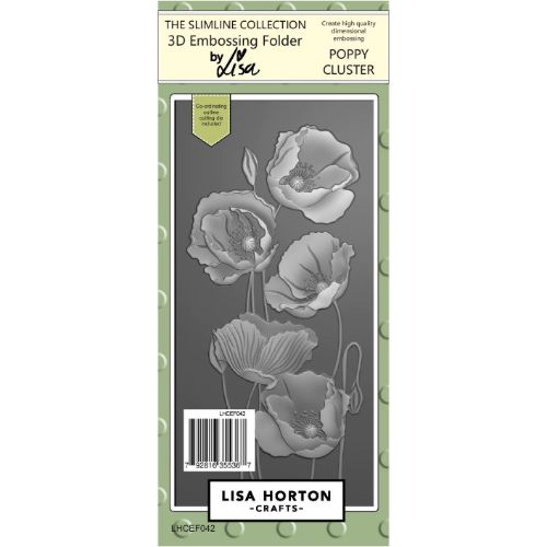 Lisa Horton Crafts Slimline 3D Embossing Folder & Die - Poppy Cluster