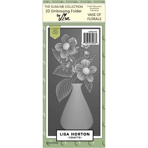 Lisa Horton Vase Of Florals Slimline 3D Embossing Folder With Cutting Die