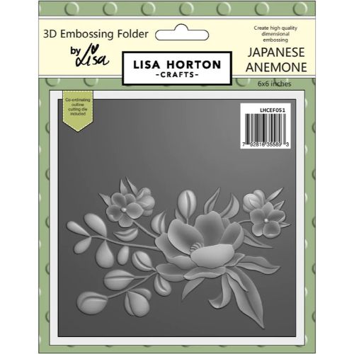 Lisa Horton - Japanese Anemone 6x6 3D Embossing Folder With Cutting Die