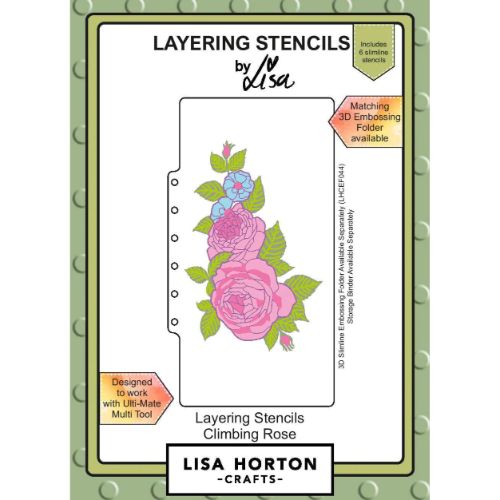 Lisa Horton Crafts Climbing Rose Slimline Layering Stencils 