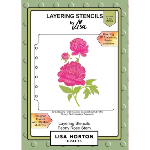 Lisa Horton Crafts Peony Rose Stem Layering Stencils 