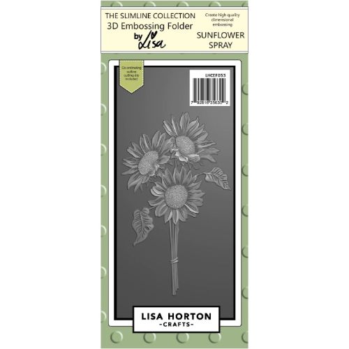 Lisa Horton Sunflower Spray 3D Slimline Embossing Folder With Cutting Die
