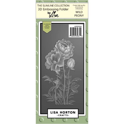Lisa Horton Wild Peony 3D Slimline Embossing Folder With Cutting Die