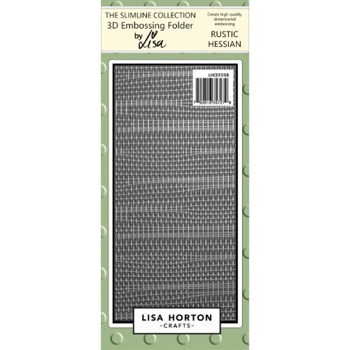 Lisa Horton Slimline 3D Embossing Folder - Rustic Hessian